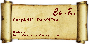 Csipkó Renáta névjegykártya